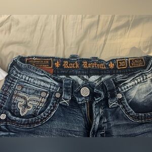 Rock Revival Distressed Blue Slim Straight Jeans